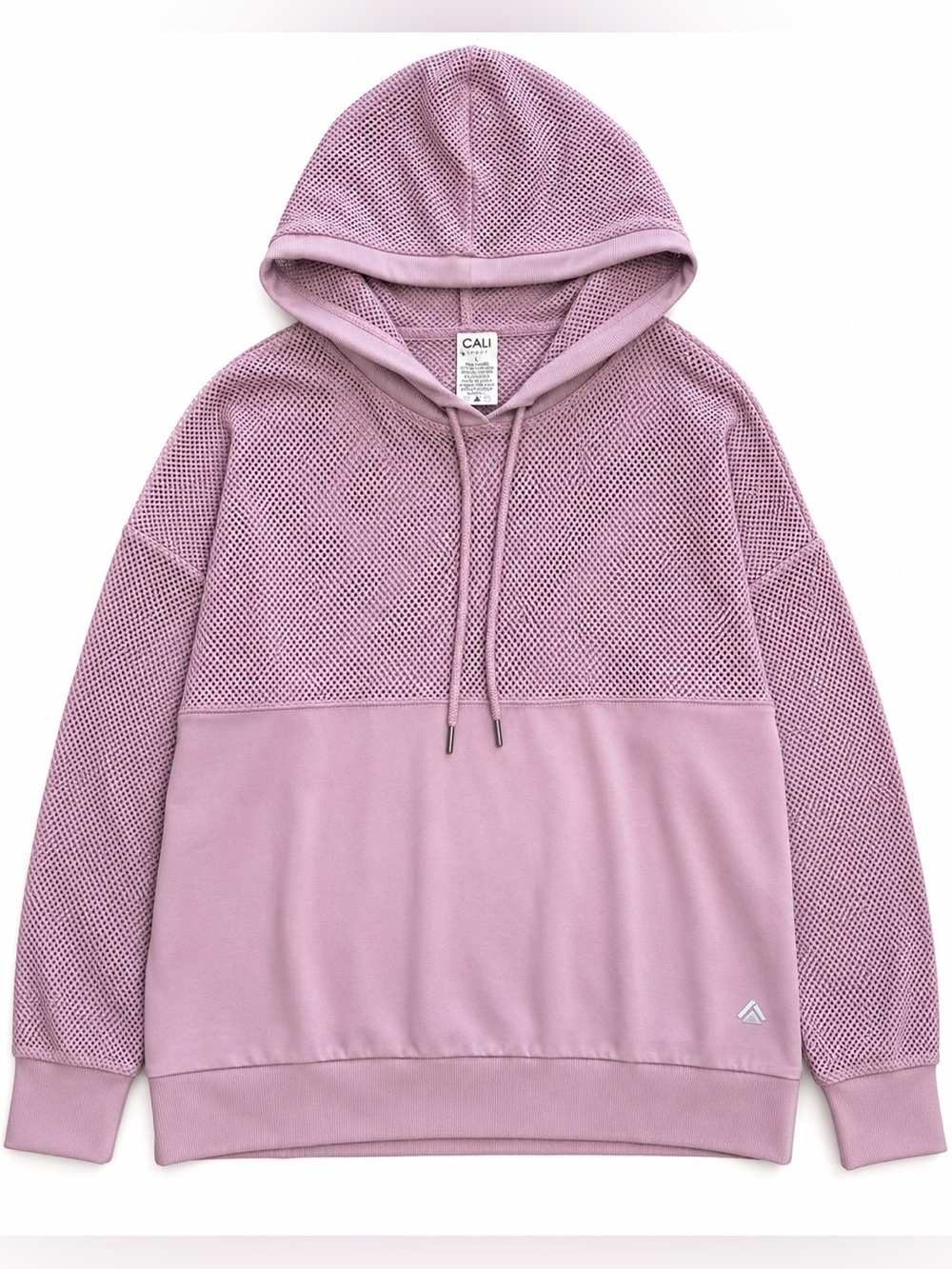 Cali Sport Mesh Performance Hoodie Pullover Pink Large